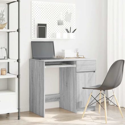 vidaXL - Bureau - 86x49x76 - cm - spaanplaat - grijs - sonoma