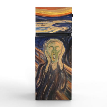 NUNKI MEDIUM-FMUN / Dubbel-Deurs Koelkast, E Klasse, 206l, Edvard Munch - De Schreeuw, Satin (FRONT only)