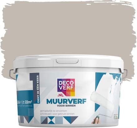 Decoverf muurverf mat taupe, 2.5L