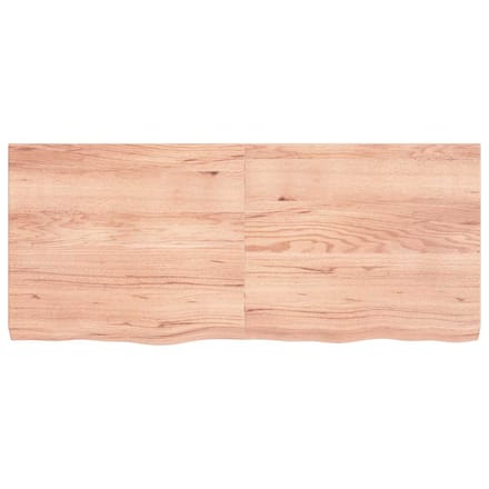 vidaXL - Wandschap - 140x60x(2-6)cm - behandeld - massief - eikenhout - lichtbruin