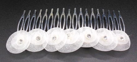 Zijkam zilver roosjes met strass punten