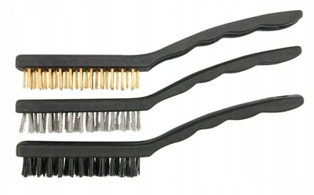 Vorel 3-delige staalborstelset: staal, messing & nylon (23cm)