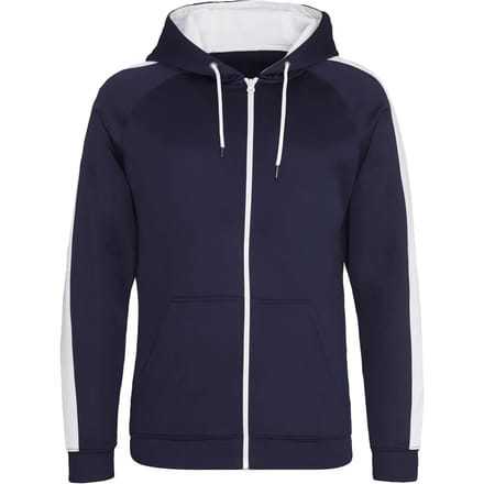 Sports Polyester Zipped Hoodie met capuchon Navy - S