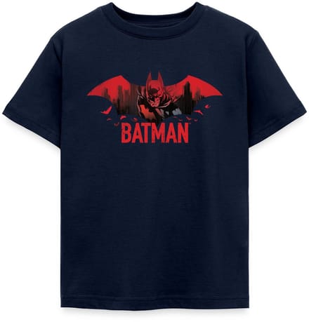 Batman Met Vleermuizen En Rood Batman-Logo T-Shirt Kinderen