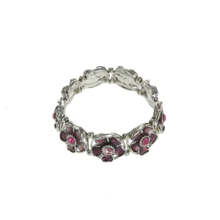 Behave - Armband dames - Bloemdesign met roze steen - Romantisch detail