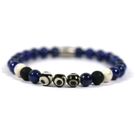 IbizaMen - Heren - armband - lapis lazuli - RVS - 21cm