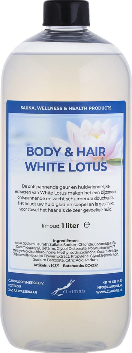 Body & Hair White Lotus 1 Liter - 2 in 1 voor lichaam en haar.