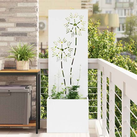 vidaXL - Tuin - Privacy - Scherm - Wit - 50 - x - 32 - x - 150 - cm - Koudgewalst - staal