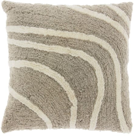 Unique Living Sierkussen Fenne - Textiel - Greige - 45x45 cm (BxD) - Getuft - Dessin 10