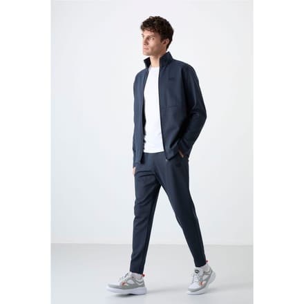 Heren Sweatshirt met Ritskraag en Broekset