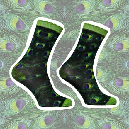 Sock My Feet - Sock my green peacock