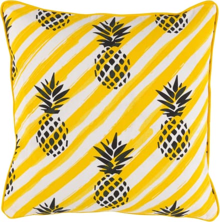 Dutch Decor BIBI - Sierkussen met ananas geel 45x45 cm - Inclusief binnenkussen