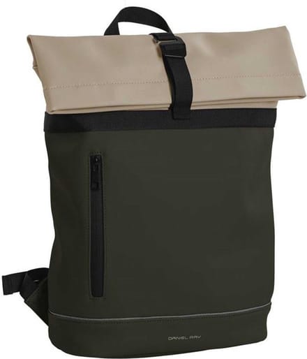 Daniel Ray Hampton Rolltop Laptop Rugzak Waterproof - 15,6 inch - Mosgroen / Kaki