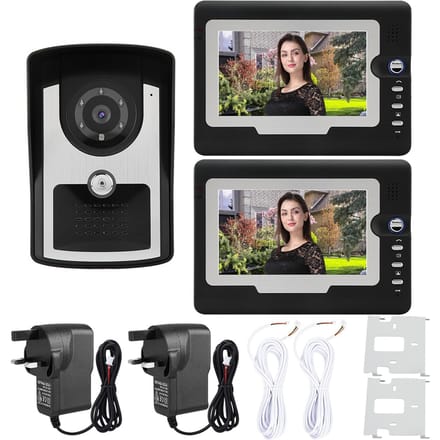 7  LCD Video Deurtelefoon Bedrade Intercom Deurbel Kit Thuis Toegangssysteem 1V2 SY810