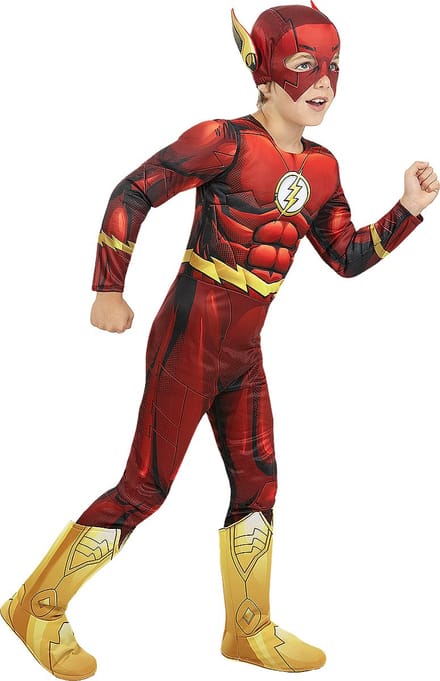 FUNIDELIA Gespierd Flash kostuum voor jongens - Superhelden kostuum - Maat: 135 - 152 cm
