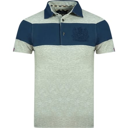 Aquascutum kleurblok Aldis Crest borstlogo grijs poloshirt