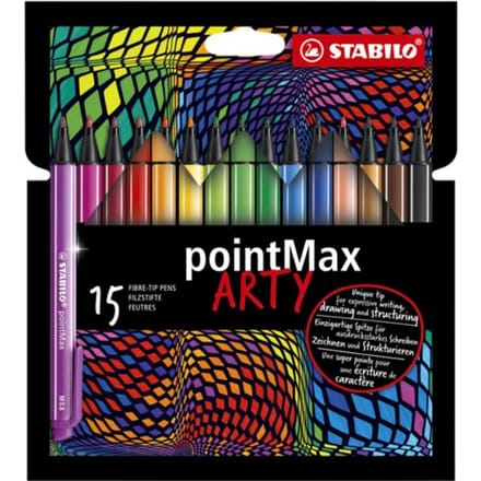 STABILO pointMax - Hardtip Fineliner 0,8 mm - ARTY Etui Met 15 Kleuren