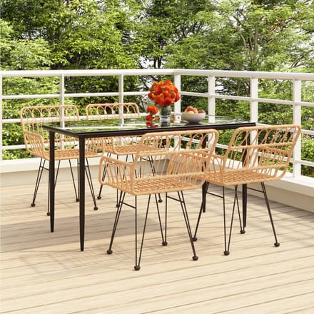 vidaXL - 5-delige - Tuinset - poly - rattan