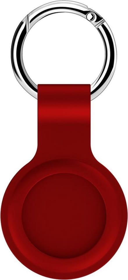 By Qubix - AirTag case shock series - siliconen sleutelhanger met ring - rood