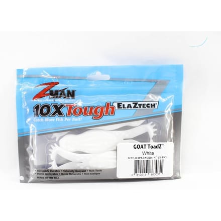 Leurre souple Zman Goat ToadZ 4 pouces 3/paquet blanc (3031)