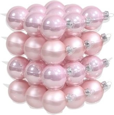 Othmar Decorations Kleine kerstballen - 36x st - roze - D4 cm - glas - kerstversiering