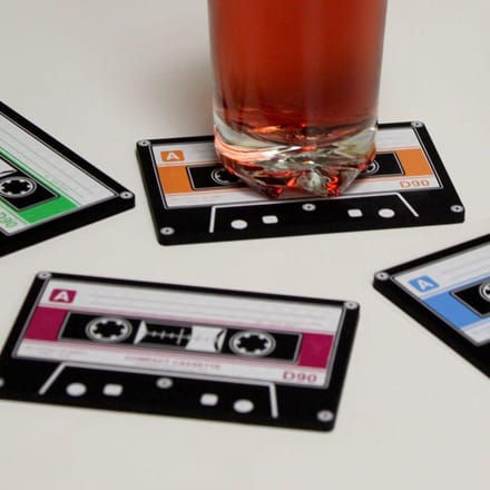 Invotis set van 4 onderzetters Cassettebandje