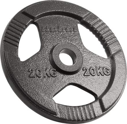 Rebel Active - Gietijzeren Halterschijf - 20kg - Drie Handgrepen - 51mm Gat