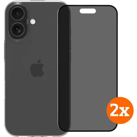 BlueBuilt Back Cover iPhone 17 Transparant + Privacy Filter Screenprotector Duo Pack