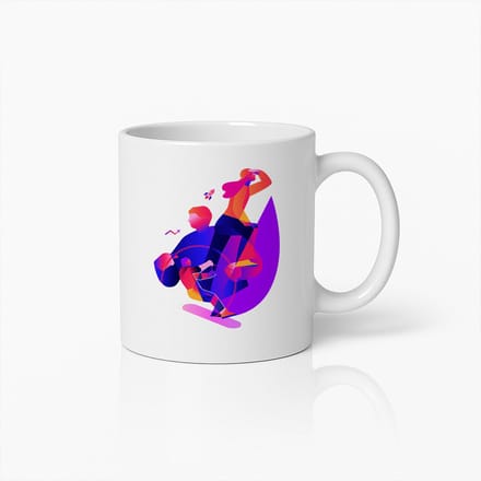 Dynamische Sportactie Mok – Moderne Abstracte Atleet Koffiebeker