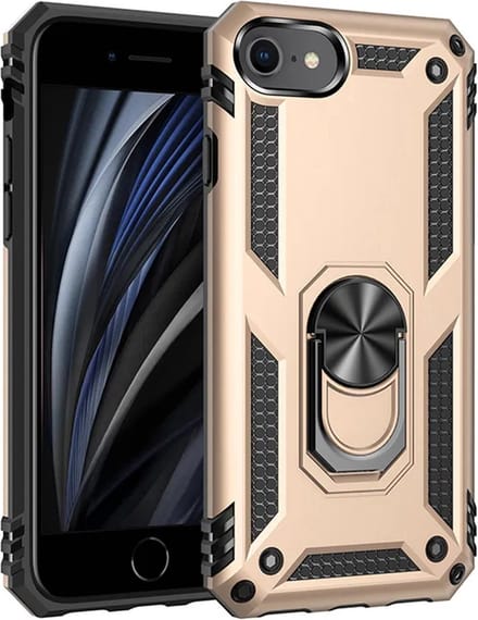 Anti-Shock Hybrid Ring Armor Hoesje Geschikt voor: iPhone 7 / 8 - Goud