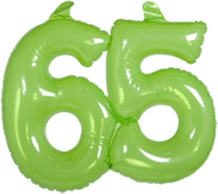 65 Jaar Opblaascijfer Transparant Groen