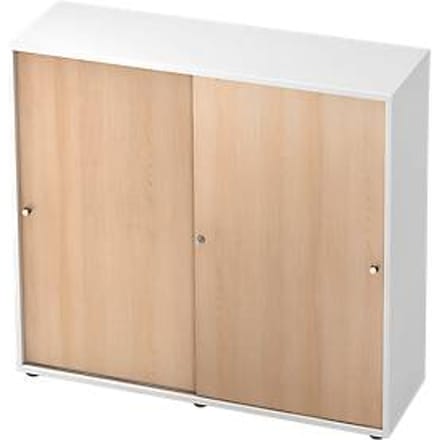 TOPAS LINE schuifdeurkast, 3 OH, wit/eiken