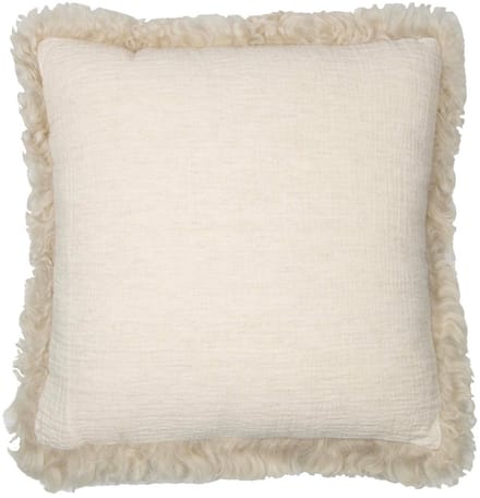 kussen schaap krulhaar linnen beige 40x40cm