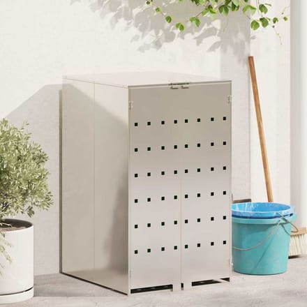 vidaXL - Afvalcontainer - opslag - met - gas - liftdeksel - voor - 240L - bak - Zilver