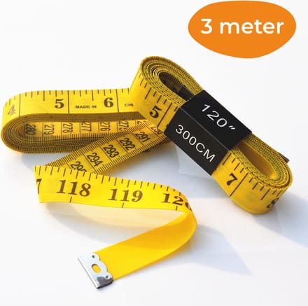 Meetlint - 3 M - Geel - Omtrekmeter - Lichaam - Rolmaat
