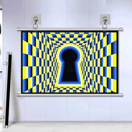 Projectiescherm - Filmscherm Beamer - Thuisbioscoop Presentatie - Handmatig Neerklapbaar Breedbeeld - 50 Inch 4:3 - Wit