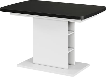 Vicco Eettafel Fenaro, Zwart/Wit, 120-160 x 80 cm met open compartimenten