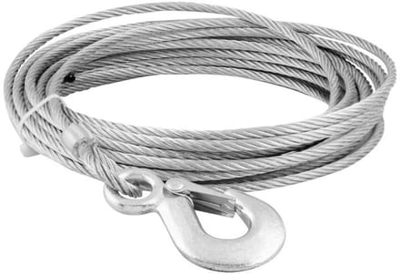 Staaldraad voor lier - 6 mm - 10 meter - Met haak