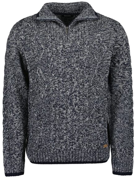 Blue Seven - Trui 376495 navy gemeleerd schipperstrui - maat L