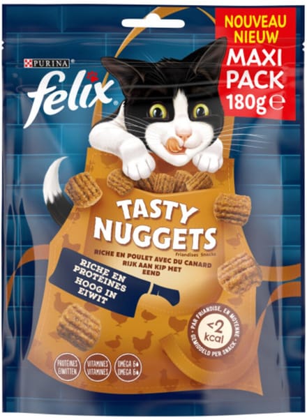 Felix Kattensnack Tasty Nuggets Kip & Eend - 180 gr