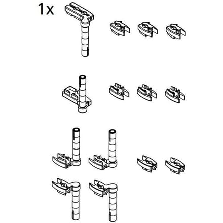 Kermi Vario joint set for bath attachment Vario 2000 3-part folding door 2533868