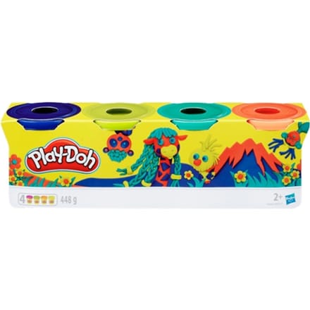 Hasbro Play-Doh 4-pack van wilde niet-giftige kleuren in blikjes van 4 ounce