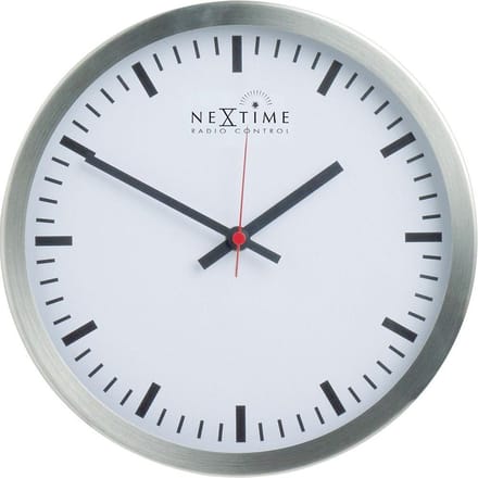 wandklok radio gestuurd 44cm rvs rand