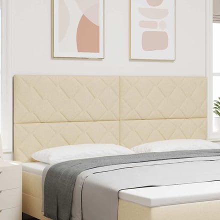 vidaXL Hoofdbord Crème 200 cm Stof