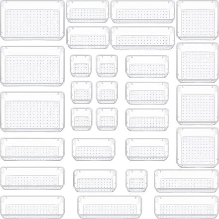 Transparante lade-organizerset - 30 stuks - Make-up, badkamer en keuken