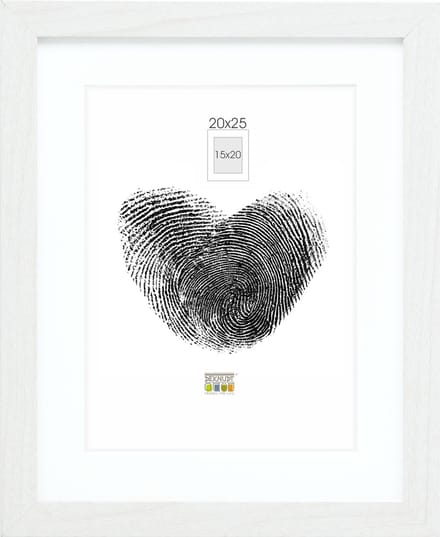 Deknudt Frames fotolijst - wit met passe-partout - 15x20 / 20x25 cm