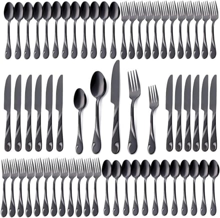 CRLYN® Bestekset 12 Persoons - Vaatwasserbestendig - RVS - Zwart
