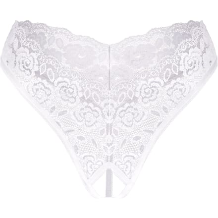 Amorable - Kanten Slipje Met Open Kruis - Wit - One Size