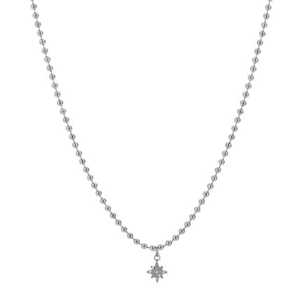 ketting - bolletjes - ster - strass steentjes - rvs - cadeau tip