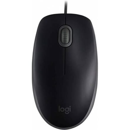 Logitech B110 Silent - Muis - Zwart - USB - Muis - Optisch - 3 knoppen - Zwart